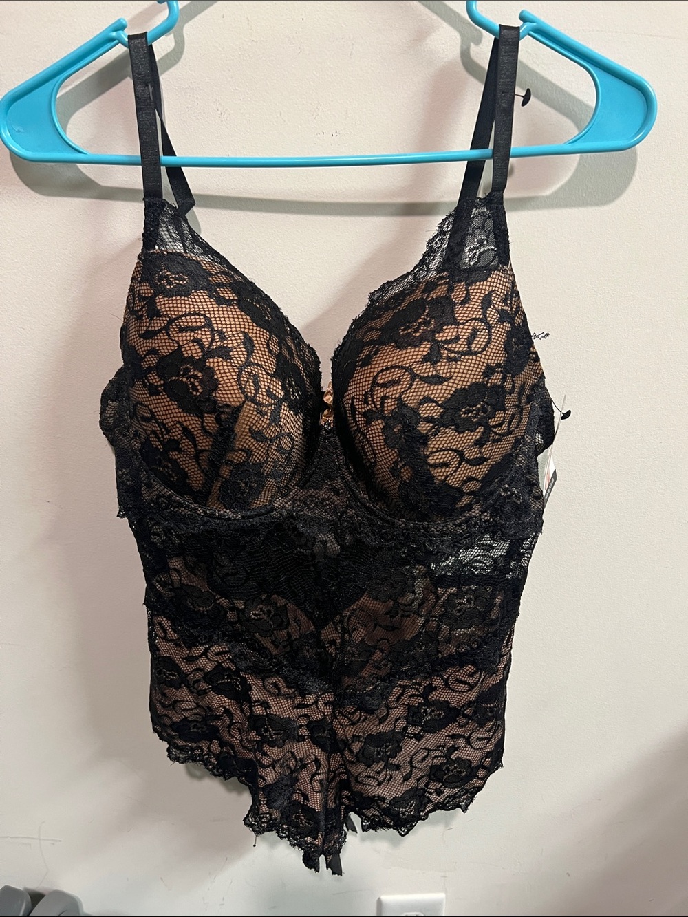 Black Lace Bodysuit - Women Plus Intimates